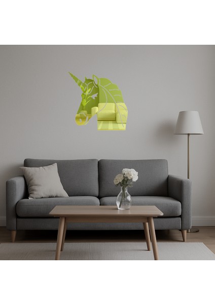 Unicorn Yüzü Dekoratif Altın Aynalı Tablo - ALVN1018-9243 indirimleri