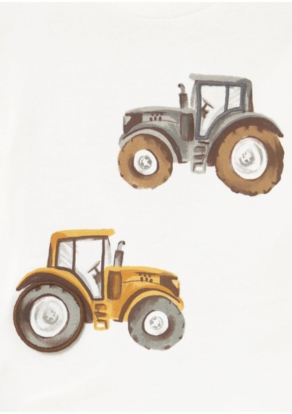 Erkek Bebek Traktör Baskılı Sweatshirt indirimleri