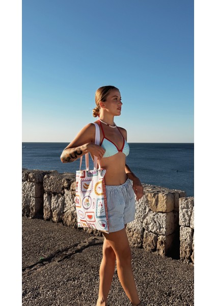 Plaj Seti, Plaj Havlusu ve Plaj Çantası (Pamuklu ve Panama Kumaş modelleri