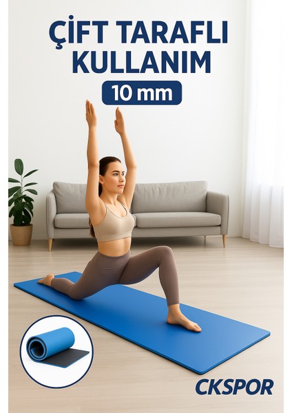 10 mm Çift Taraflı Pilates Yoga Minderi Spor Pilates Egzersiz Matı