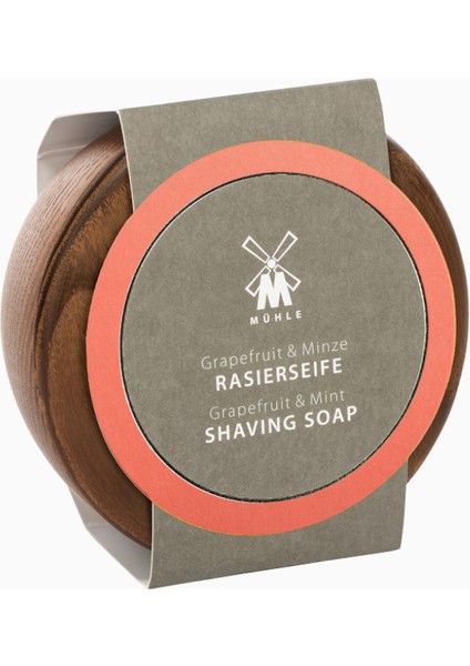 Tıraş Sabunu Ahşap Kasede Greyfurt Nane ve Karabiber Aromalı
