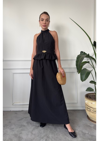 Gold Broşlu Premium Etekli Takım- Siyah indirimleri