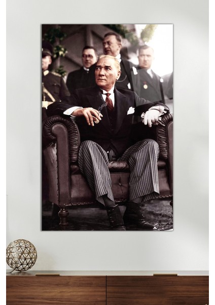 Mustafa Kemal Atatürk Cam Tablo, Modern Ev Ofis Dekoru, Hediyelik Duvar Dekorasyonu, Kırılmaz Cam