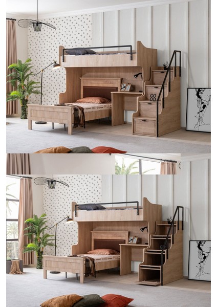 Ranza, Polo Çift Kişilik Çalışma Masalı Ceviz Ranza + 2 Adet Comfort Yatak fiyatları