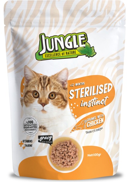 Pouch Kısır Kedi Tavuk Parçalı 100 G