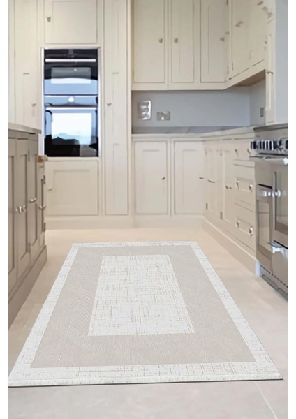 Mutfak Halısı – Kaymaz Dot Tabanlı, Yumuşak Dokulu, Yıkanabilir, Modern Tasarım (1250 Bej)