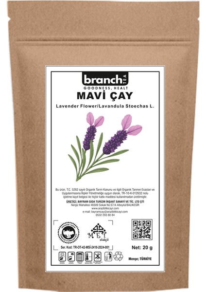 Organik Doypack Mavi Çay