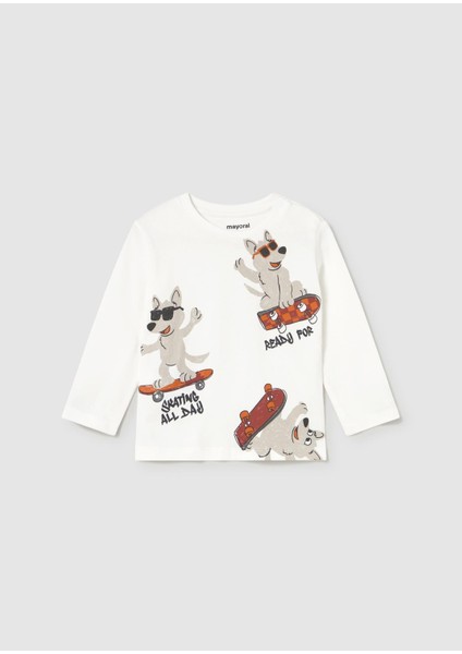 Erkek Bebek Baskılı Sweatshirt