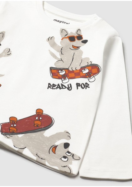 Erkek Bebek Baskılı Sweatshirt