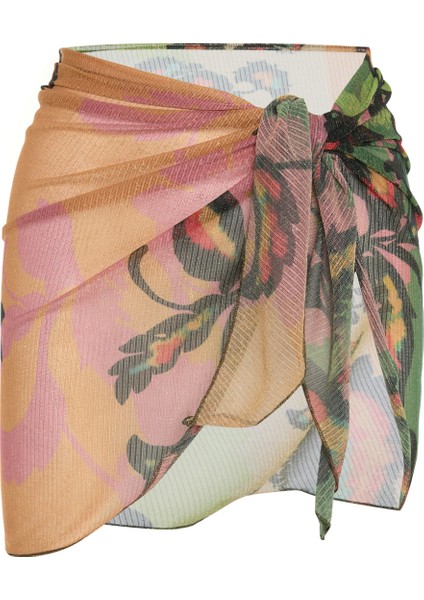 Renkli Yaprak Desenli Pareo