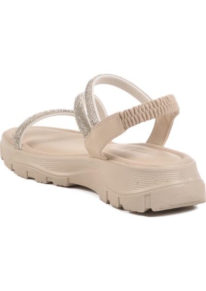 Krem Kadın Sandalet T-005 Z fırsatları