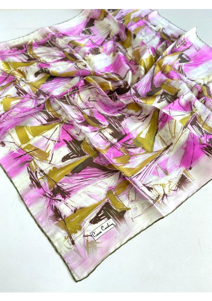 Sura Saf Ipek Eşarp 49676 Pembe Karışık Desen