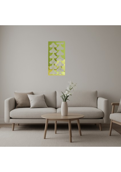 Minimalist Çiçek Desenli Altın Aynalı Tablolar - LORCE6164-9685