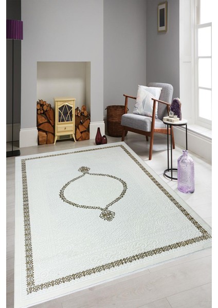 Sarar Moda Halı Zigana Kalitesi Saçaklı Göbek,çerçeve Desenli Salon,oturma,mutfak Modern Dokuma Halısı