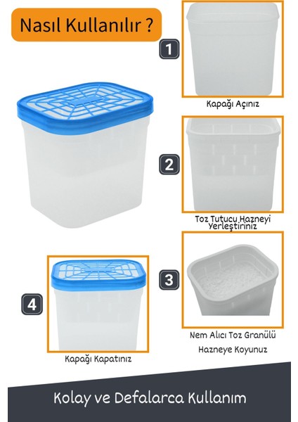 Nem Alıcı 3 Adet Cihaz Aparat 200 gr Tabletler Dahil Rutubet Giderici Önleyici Emici Küf Engelleyici