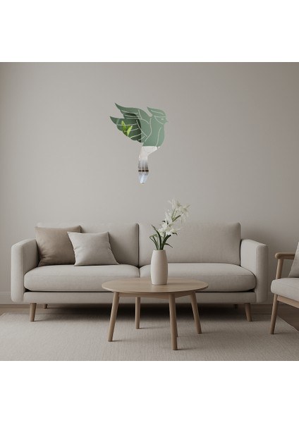Kardinal Kuşu Dekoratif Aynalı Tablo - LORCE7033-4979