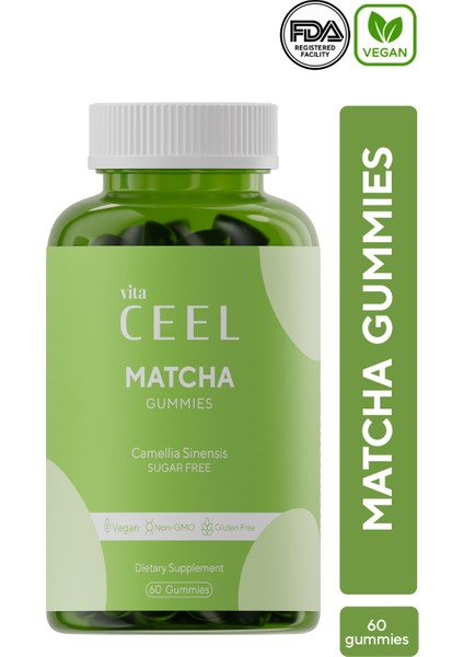 Matcha Gummy, Yeşil Çay Içerikli Çiğnenebilir Vegan Gummy