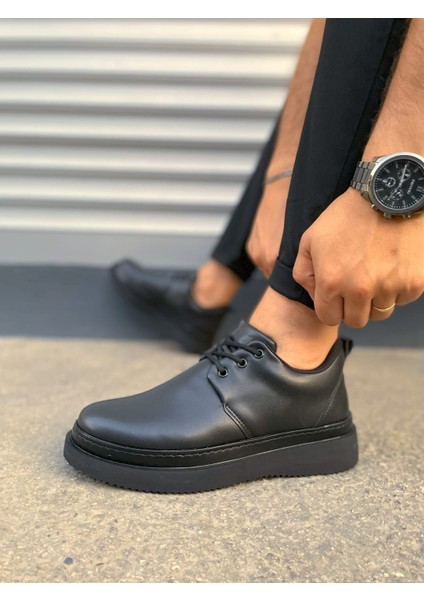 JYX03 Luxor Bağcıklı Cilt Erkek Günlük Spor Klasik Ayakkabı Cst - Siyah modelleri