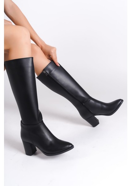 Fıorella Bağcıksız Fermuarlı Ortopedik Taban Kadın Çizme Cst - Siyah modelleri