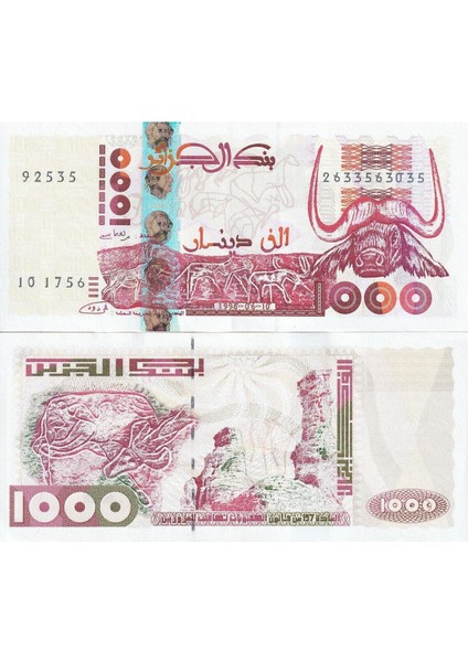 Cezayir 1998 Yılı 1000 Dinar Yabancı Kağıt Para Çil ( Unc ) Koleksiyon Para