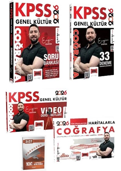 Yargı 2026 Kpss Coğrafya Haritalarla + Video Ders Notları + Soru Bankası + 33 Deneme 4 Lü Set+Anla Kazan Paragraf