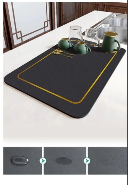 Katlanabilir 40X50 Bulaşık Kurutma Matı, Tezgah Üstü, Sihirli Yıkama ve Kurulama Pedi