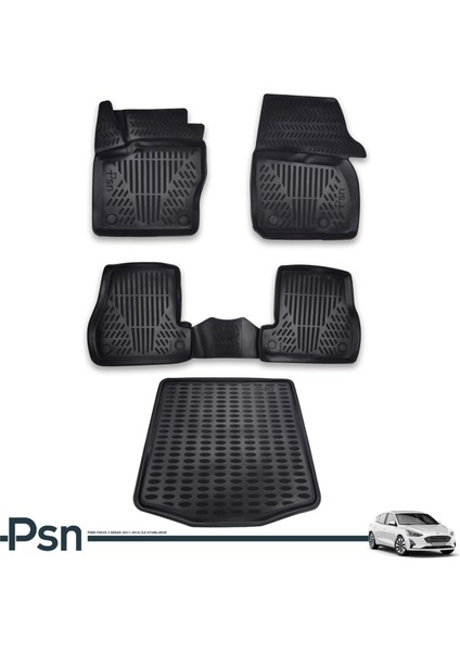 Ford Focus 3 Sedan (2011-2014) ile Uyumlu - Araca Özel Paspas ve Bagaj Havuzu