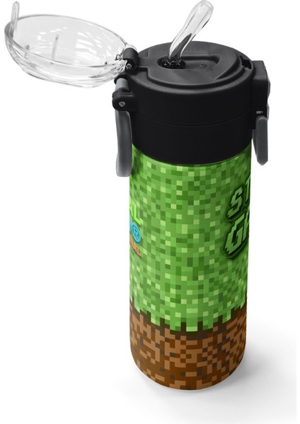 Kids High Craft Desenli Pipetli ve Direkt Içim Çelik Termos 500 ml 31992