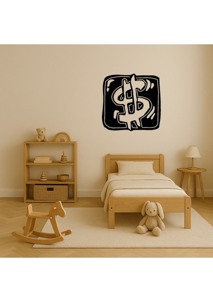 Sarı Zemin Üzerinde Dolar Sembolü Dekoratif Mdf Tablo - PHN9184-8031 modelleri