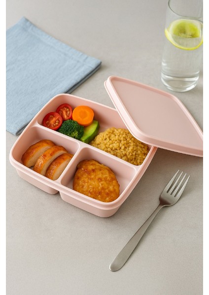 3'lü Pembe Kare Bölmeli Saklama Kabı Seti, Şık ve Kullanışlı Mutfak Düzeni Için Ideal fırsatları