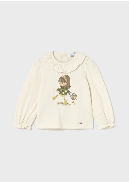 Kız Bebek Manşet Kollu Sweatshirt