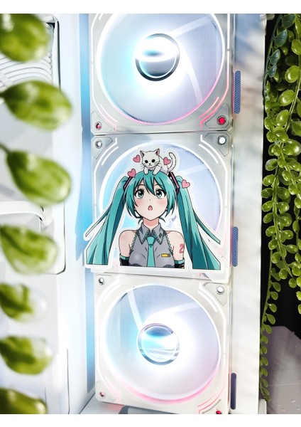 Hatsune Miku 120X120 mm Oyun Pc Aksesuarı Mıknatıslı Fan Kapağı, Masaüstü Bilgisayar Gaming fiyatları