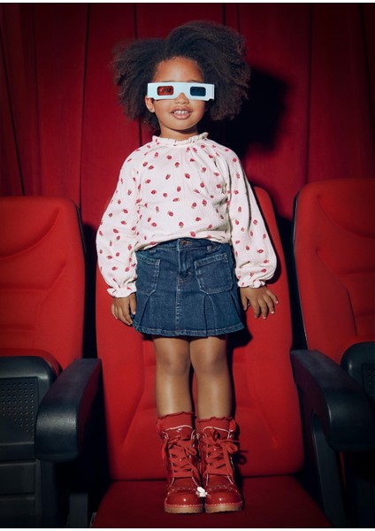 Kız Çocuk Çilekli Bluz