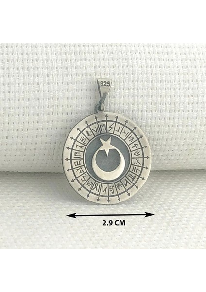 925 Ayar Gümüş Türk Boyları Simgeli Ayyıldız Kolye Ucu modelleri