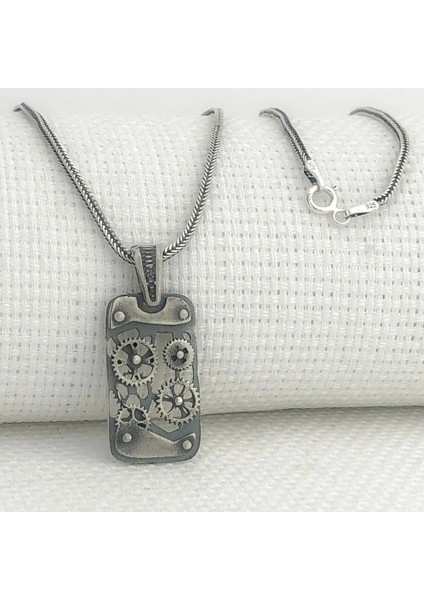 925 Ayar Gümüş Mekanizma Model Erkek Kolye