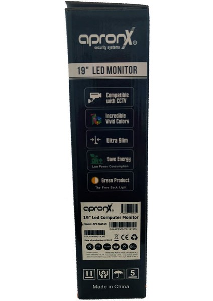 APX-NWS19 19" LED 900p Vga+Hdmi+Ses Monitor modelleri