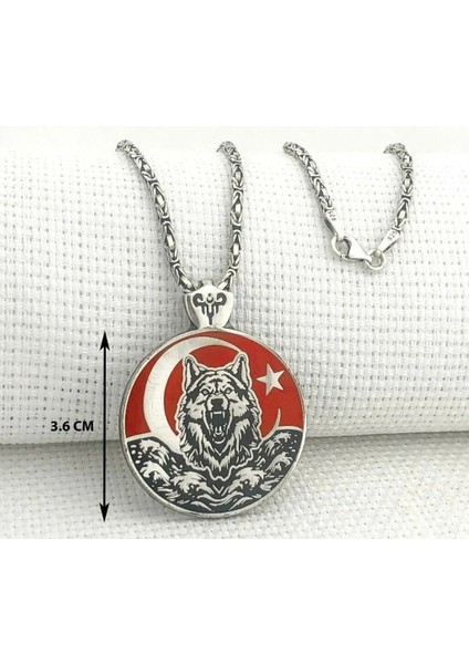 925 Ayar Gümüş Ayyıldız Figürlü Bozkurt Model Kral Zincir Erkek Kolye modelleri