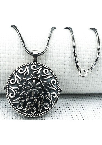 925 Ayar Gümüş Yuvarlak Cevşen Model Muska Kabı Erkek Kolye fiyatları