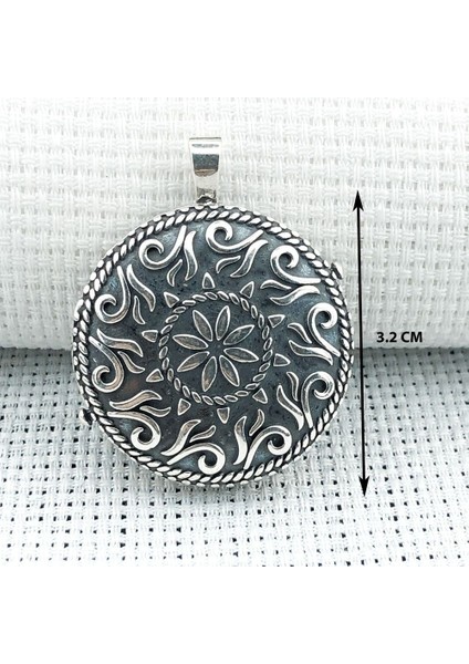 925 Ayar Gümüş Yuvarlak Cevşen Model Muska Kabı Erkek Kolye fırsatları