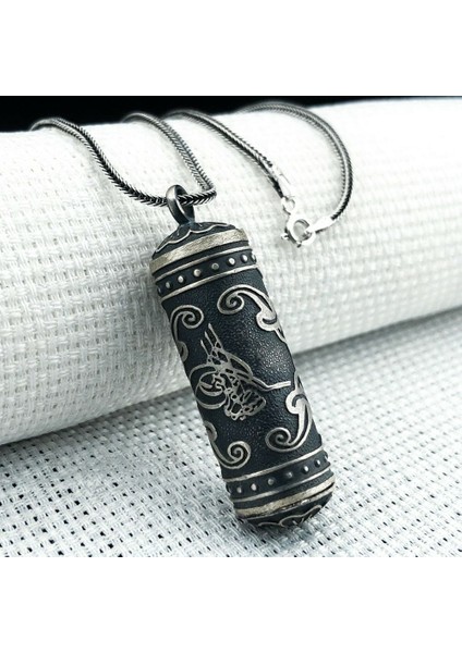 925 Ayar Gümüş Silindir Model Osmanlı Tuğralı Cevşen Muska Kabı Erkek Kolye fiyatları