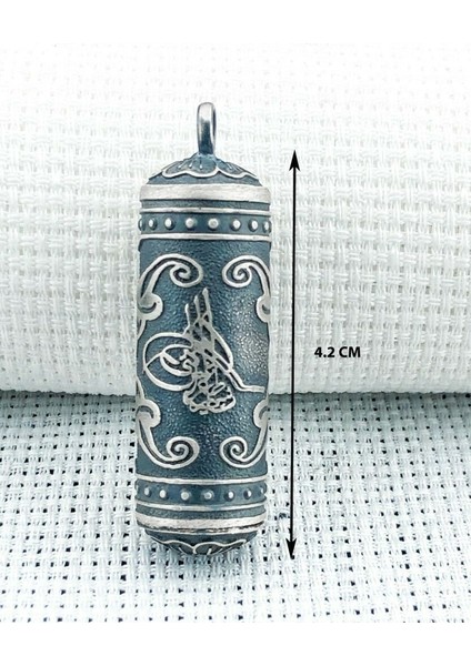 925 Ayar Gümüş Silindir Model Osmanlı Tuğralı Cevşen Muska Kabı Erkek Kolye fırsatları
