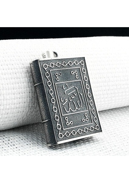 925 Ayar Gümüş Allah Muhammed Yazılı Muska Kabı Kolye Ucu