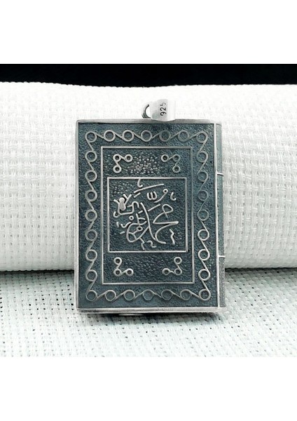925 Ayar Gümüş Allah Muhammed Yazılı Muska Kabı Kolye Ucu modelleri