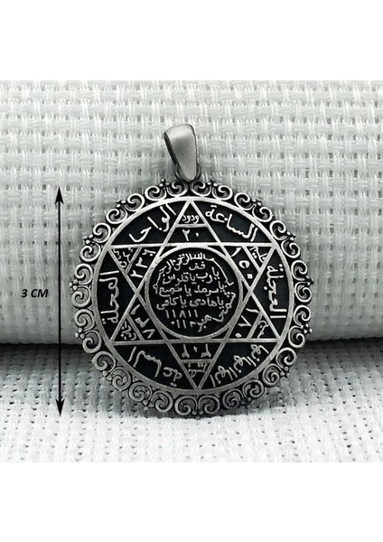 925 Ayar Gümüş Mührü Süleyman Işlemeli Kolye modelleri