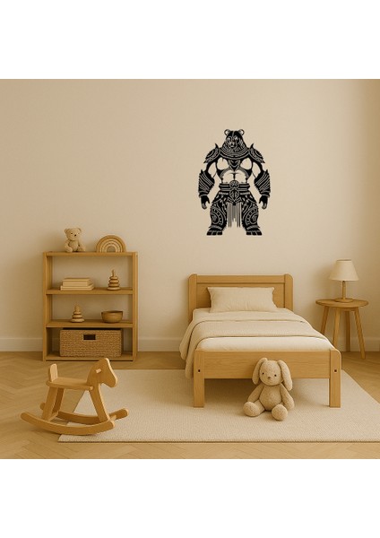Savaşçı Ayı Temalı Mdf Dekoratif Tablo - PHN7815-6652 modelleri