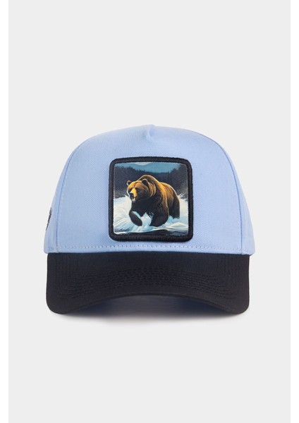 Ayı Logolu Siyah-Buz Mavi Beyzbol Şapka