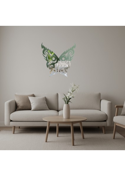 Çift Kelebek Dekoratif Aynalı Tablo - LORCE5816-3431