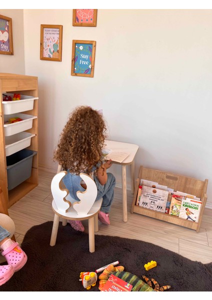 Montessori Çocuk Çalışma Masa ve 1 Sandalye Seti Deer