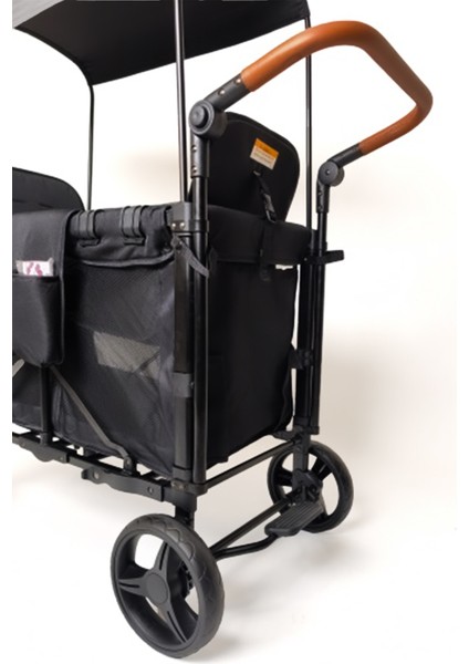 Güneş Tenteli Vagon Taşıma Arabası Siyah