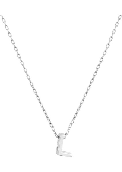 Mini L Harfi Gümüş Kolye